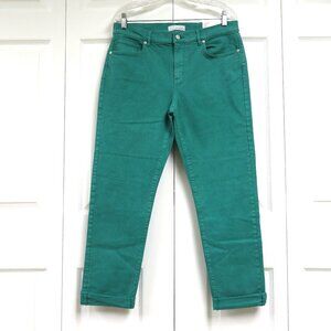New! LOFT 8/29 The Girlfriend Ankle Jean Green  Solid